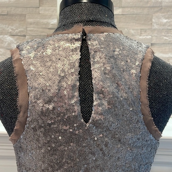 Sugar Lips Sequin Silver Mini Dress Size Small - Picture 7 of 8